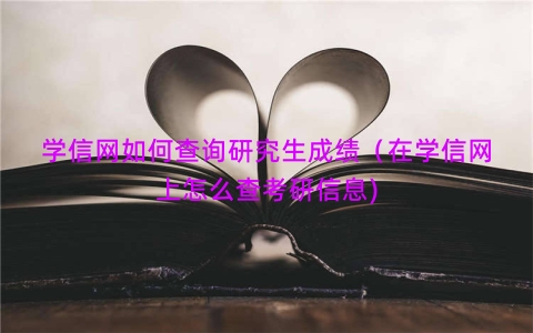 学信网如何查询研究生成绩（在学信网上怎么查考研信息)