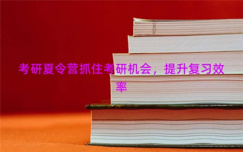 考研夏令营抓住考研机会，提升复习效率