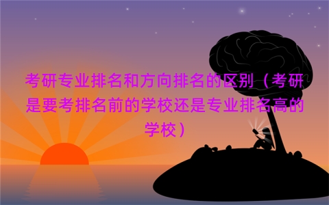 考研专业排名和方向排名的区别（考研是要考排名前的学校还是专业排名高的学校）