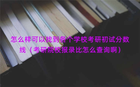 怎么样可以找到各个学校考研初试分数线（考研院校报录比怎么查询啊）